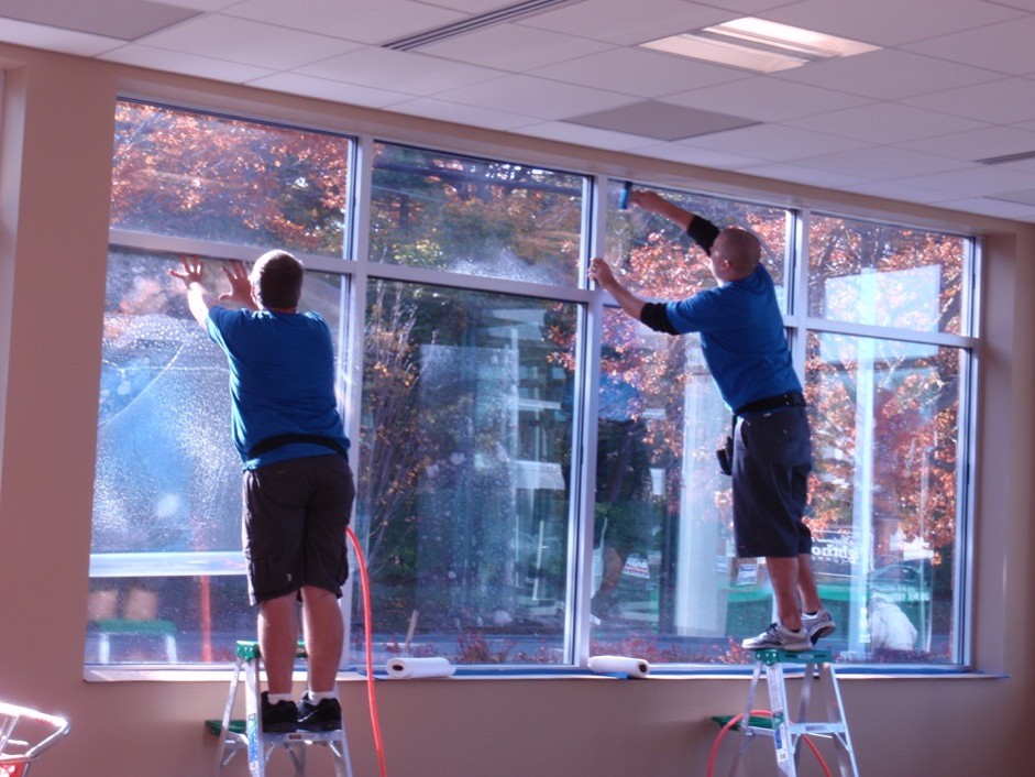 Commercial windows reinforced with security film for windows bring enhanced glass protection.