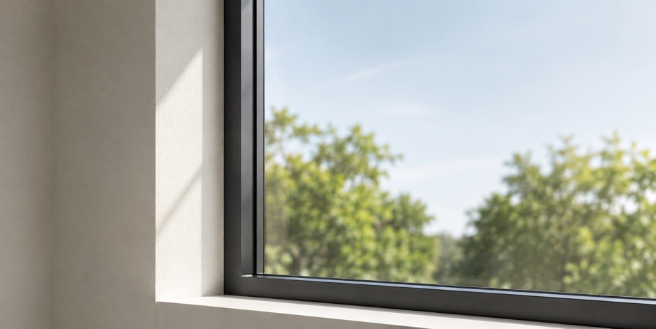 Window with protective window security film designed to improve glass safety.